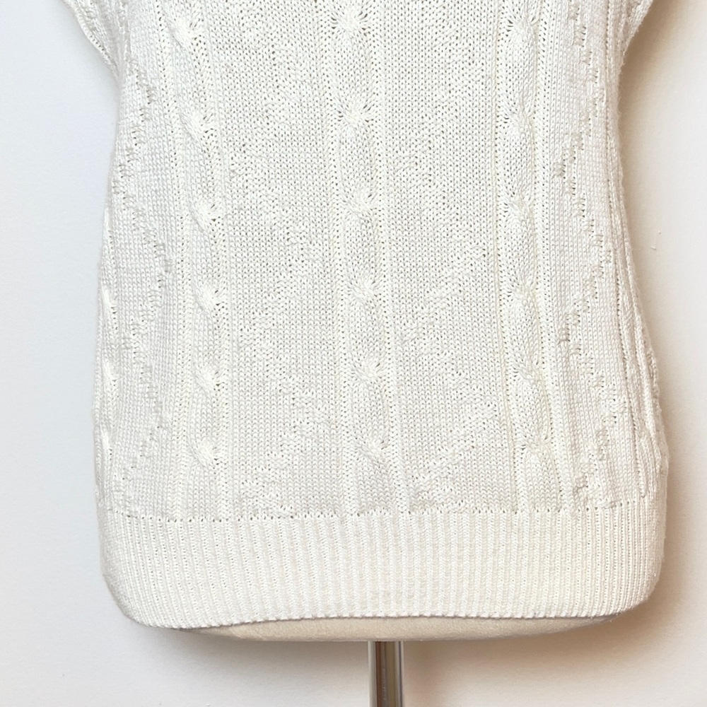 Vintage Sweaters USA Cable Knit Sleeveless Sweater Vest Made In USA Women’s Sm - Picture 5 of 10